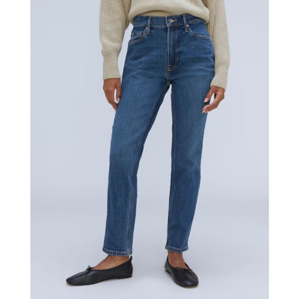 Everlane The Original Cheeky High Rise Straight Blue Jeans Women's Size 27